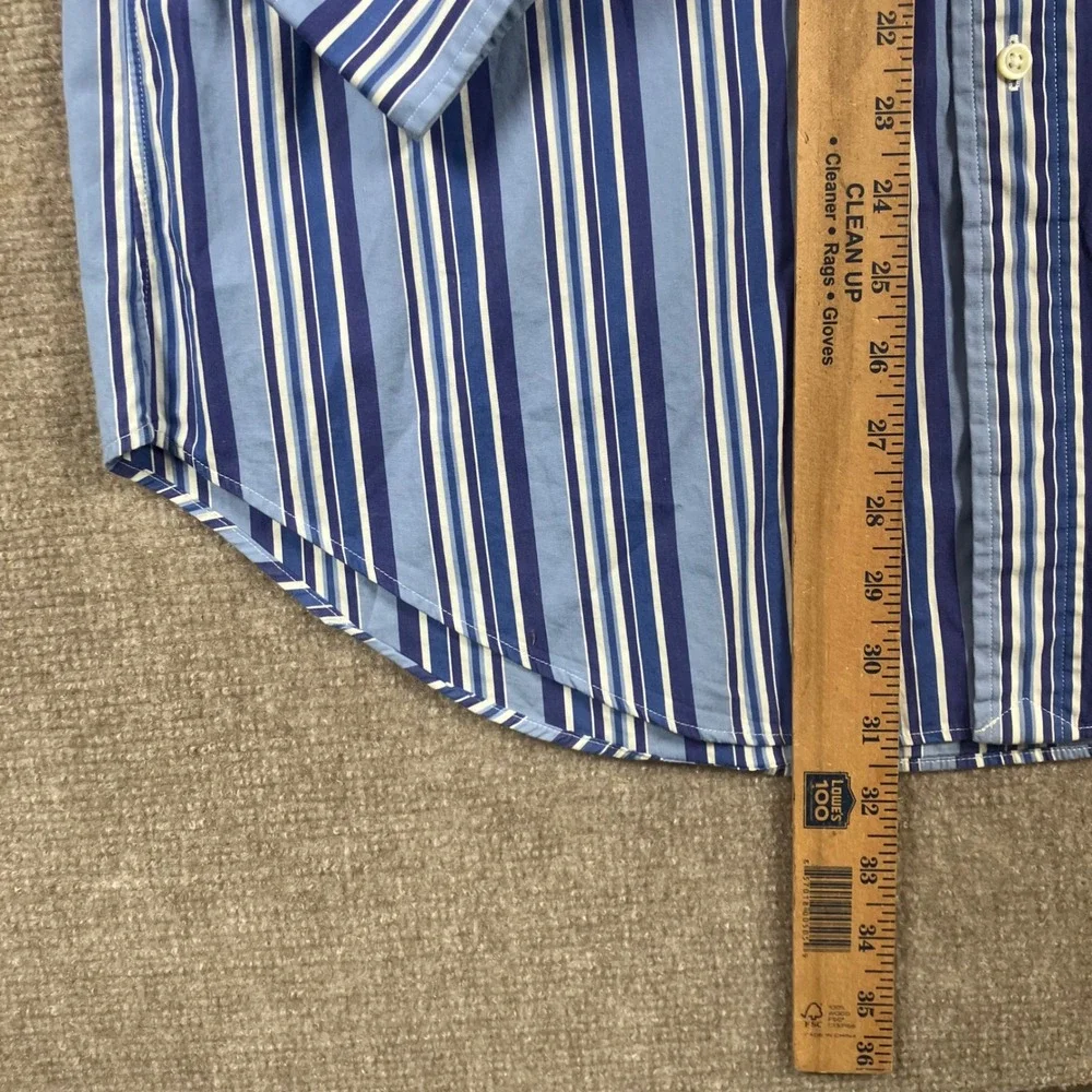 Polo Ralph Lauren Men's Striped Shirt L Blue Button Down Long Sleeve Pony Preppy